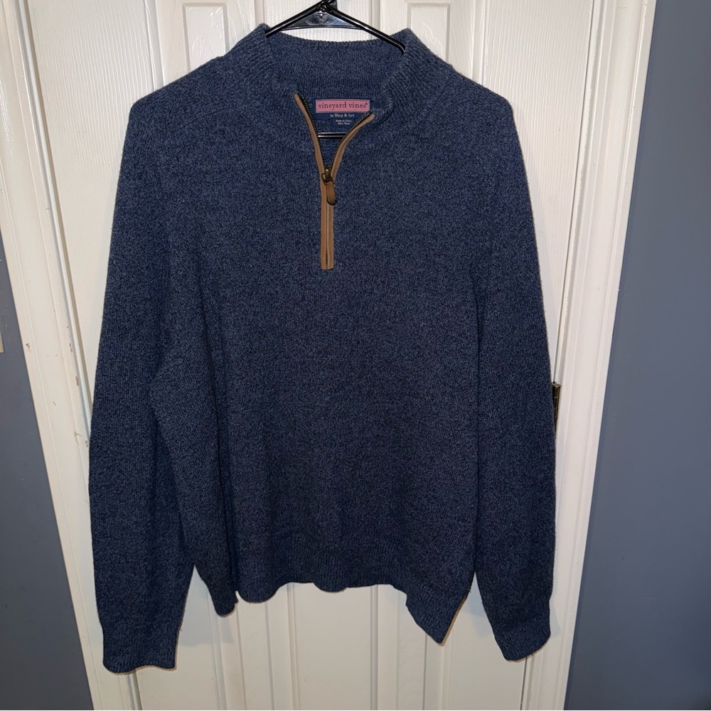 Vineyard Vines Men's Navy Quarter Zip Sweater